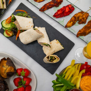 Buffet-style catering food selection for online ordering